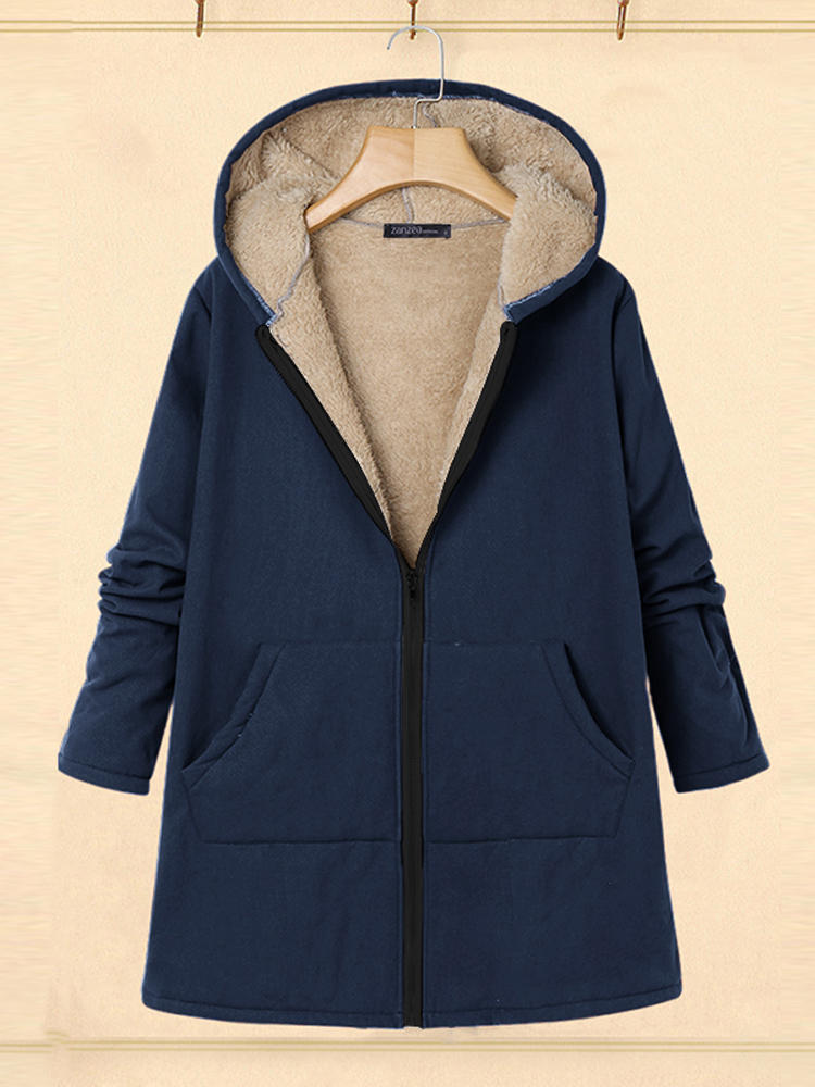 Women Casual Zipper Winter Warm Outwear Jacket Coats