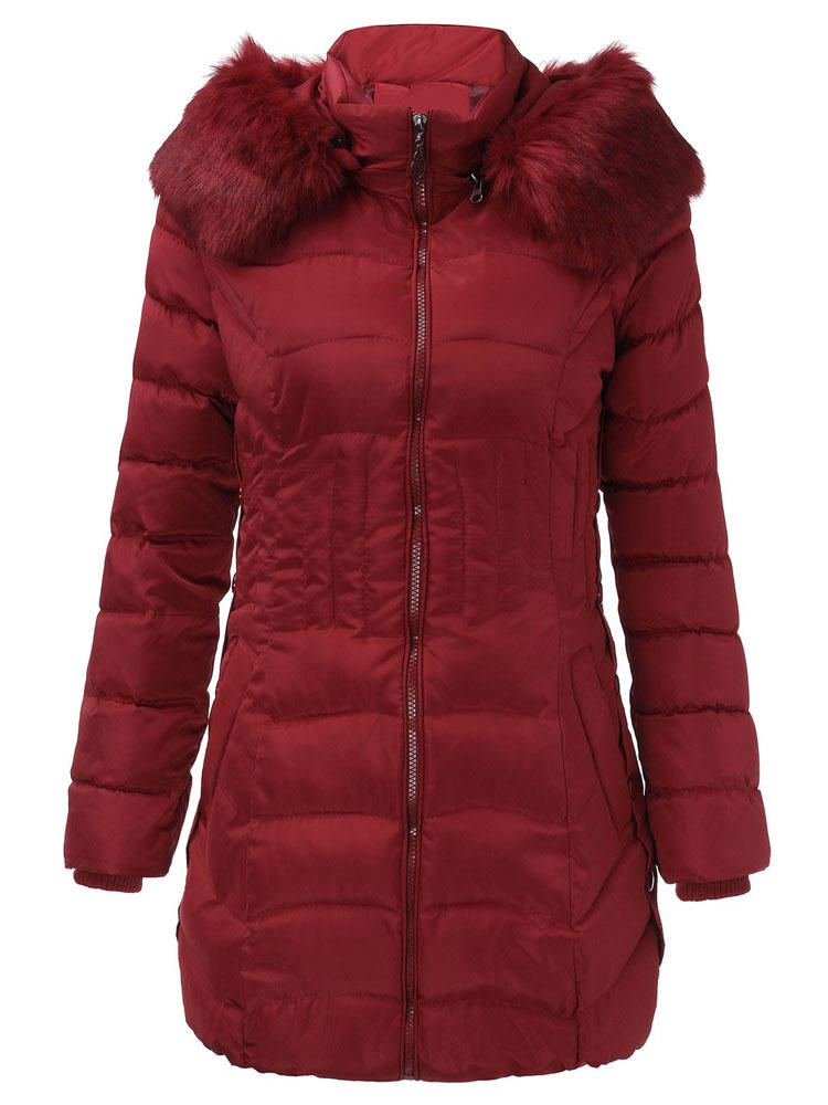 Women Warm Winter Hooded Long Down Jacket Zipper Coats