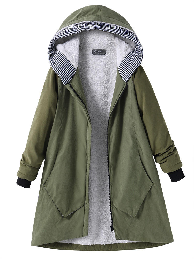 Pure Color Hooded Coats