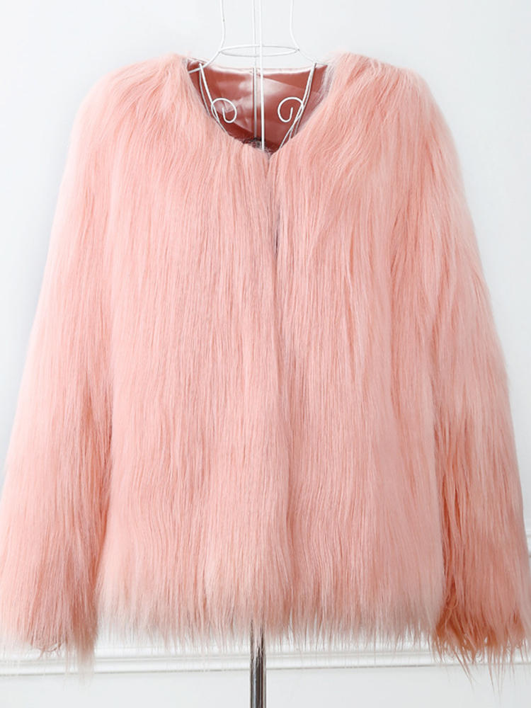 Casual Women Faux Fur Coats