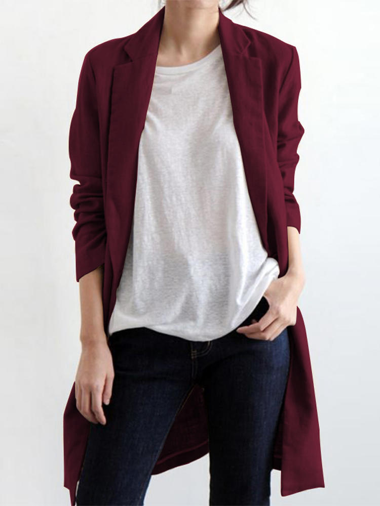 Women Collared Button Down Blazer ats