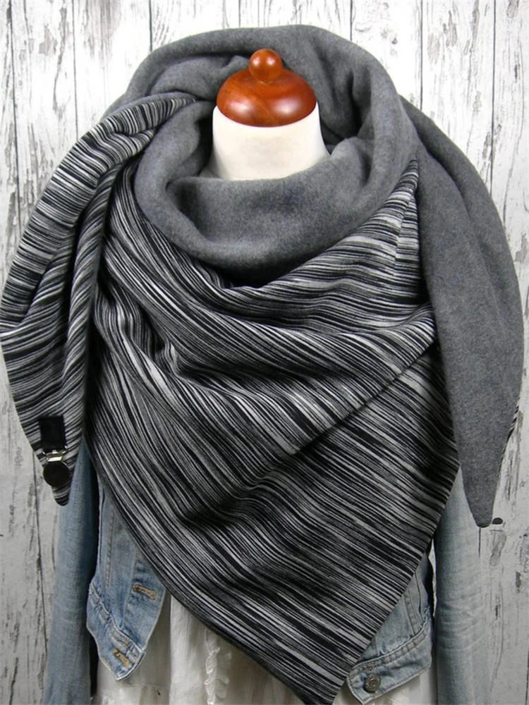 Striped Casual Thick Warm Shawl Scarf