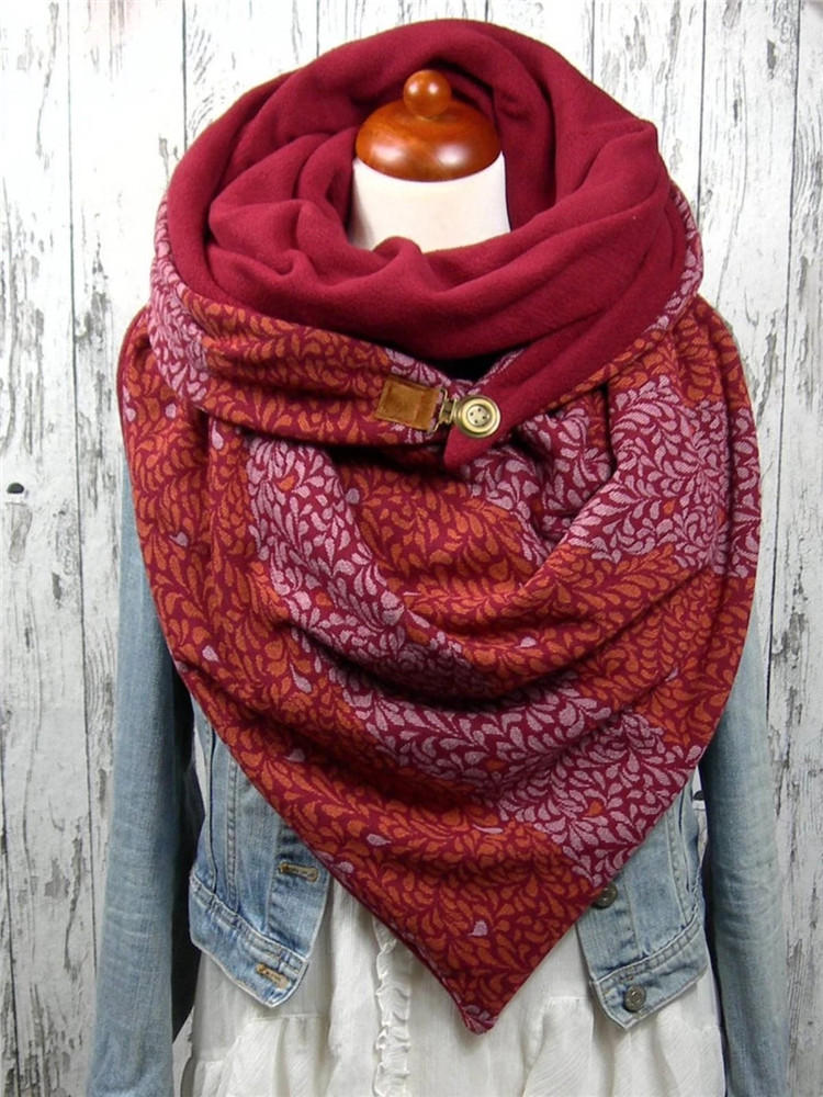 Casual Thick Warm Shawl Vintage Print Scarf