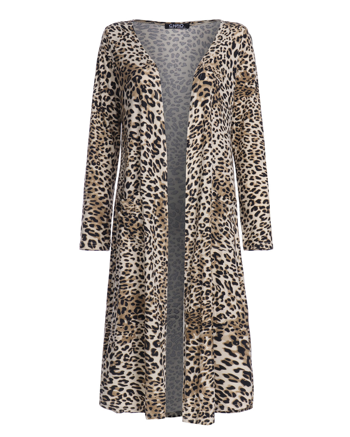 Long Sleeve Leopard Snake Printed Open Front Cardigans