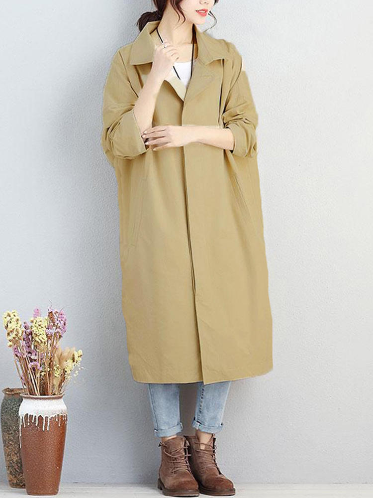 Casual Women Solid Button Coat