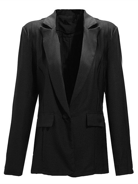 Zanzea Women Korean Style Chiffon Lapel Long Sleeve Suit Tops Blazer